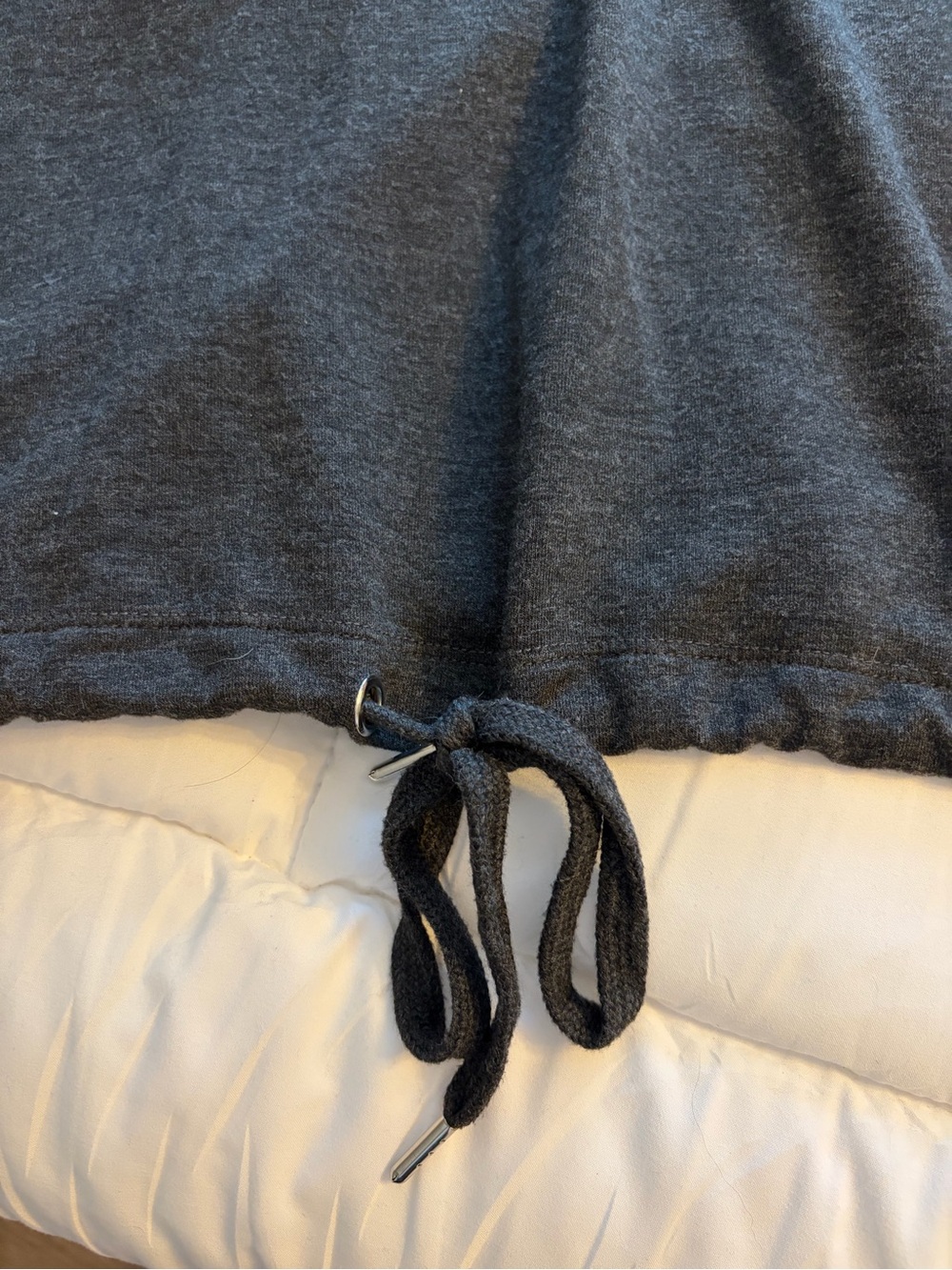 Women's Charcoal Half-Zip Hooded Pullover with Drawstring - Picture 2 of 4